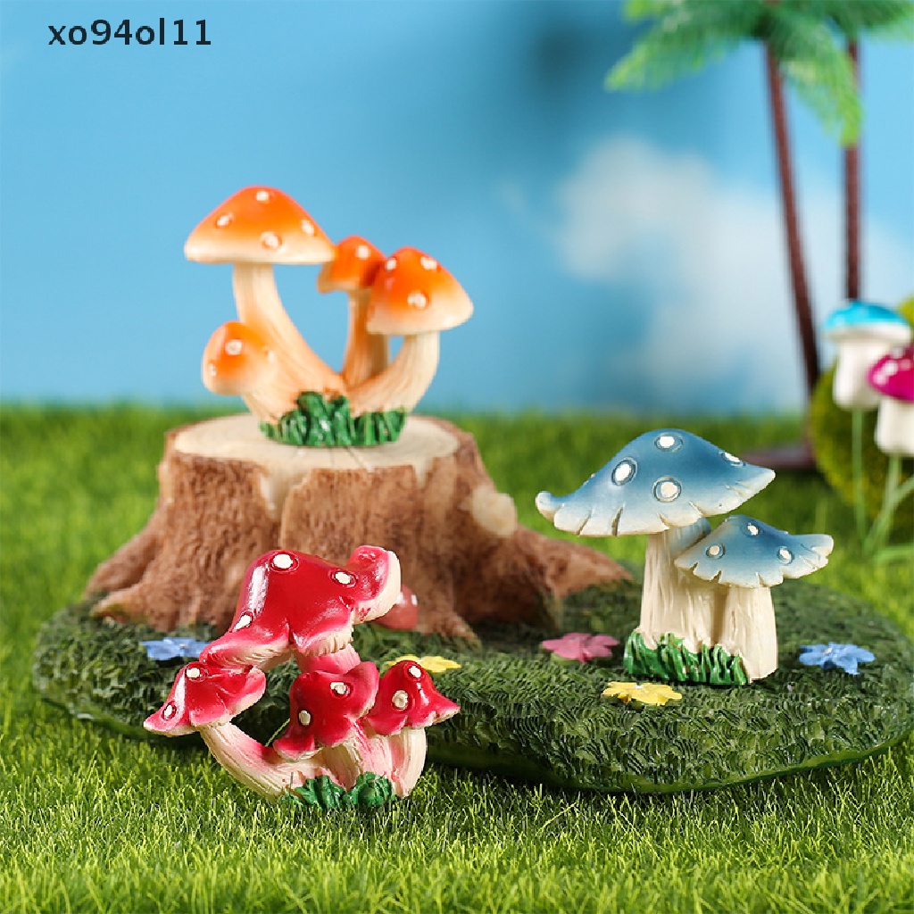 Xo 1Pc Kartun Jamur Mikro Lanskap Diy Resin Berkebun Aksesoris OL