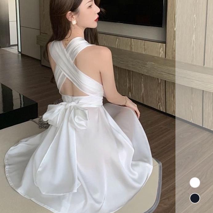 ➻ Satin Party Cocktail Mini Dress White Night 1417 (S-XL) ◙