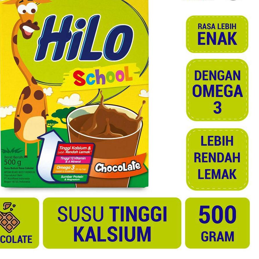 

➩ HiLo School Chocolate 500 gram - Susu Tinggi Kalsium Rendah Lemak ۞