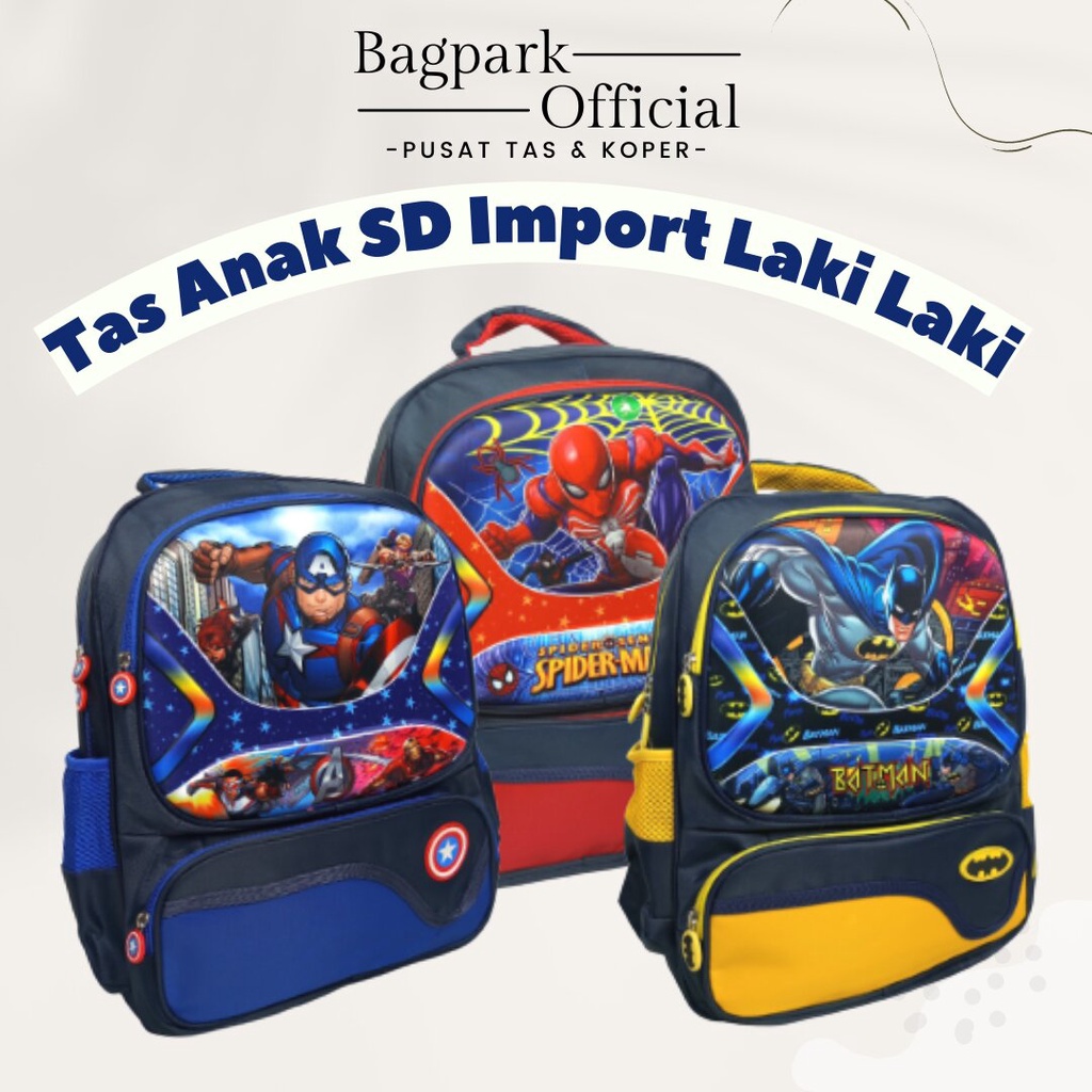 Tas Anak Laki Laki Import Tas Ransel Anak Sekolah Perempuan SD Tas Anak Sekolah Embos Free Kotak Pensil Tas Anak Sekolah Gambar Ironman Batman Spiderman Frozen Unicorn Tas Anak Viral Tas Anak Kekinian