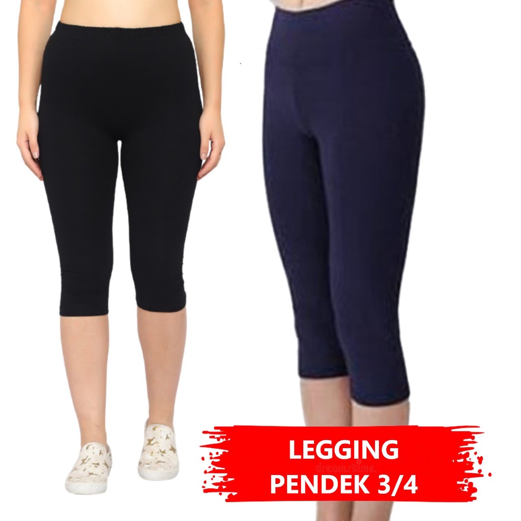 Promo Legging 3/4 Premium - Leging Bawah Lutut 3/4 Bahan Spandek Best Seller