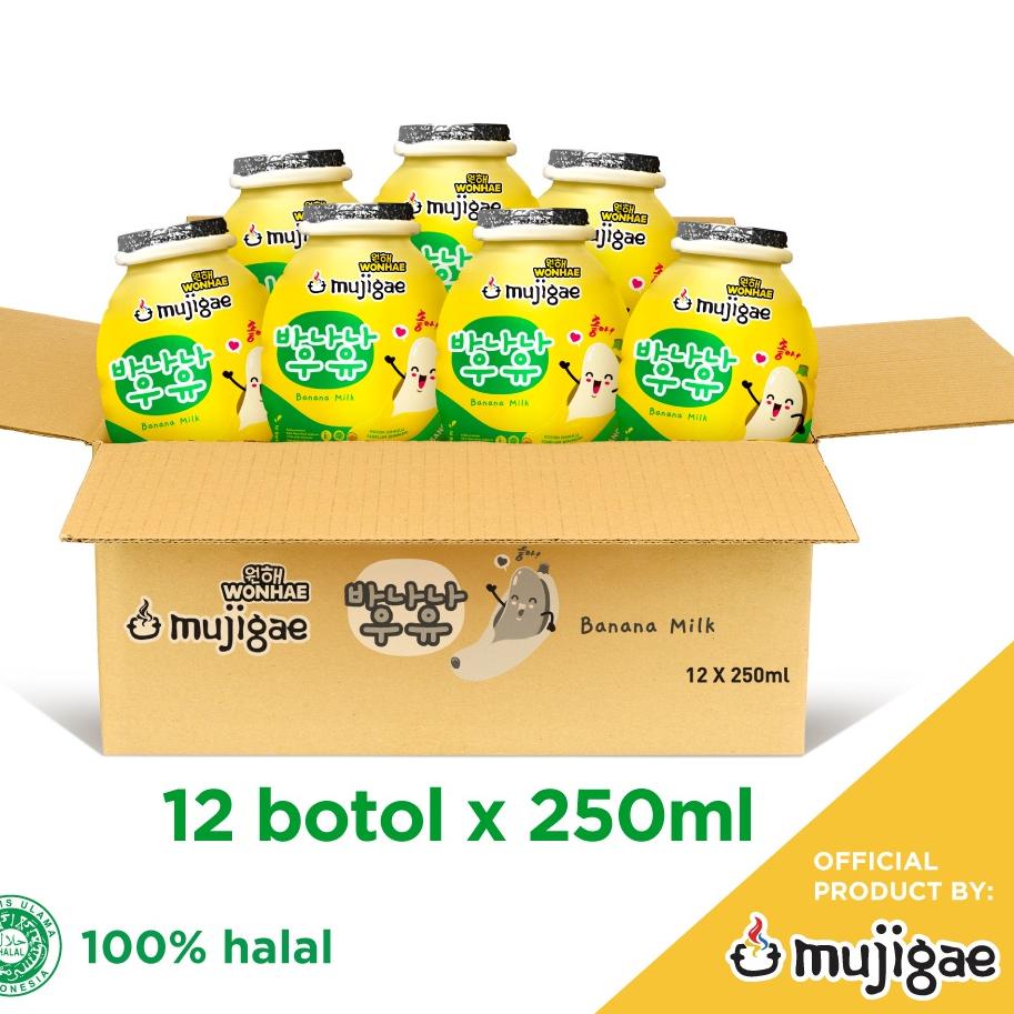 

▲ PAKET ISI 12 - Mujigae Banana Milk Original 250 mL ➤