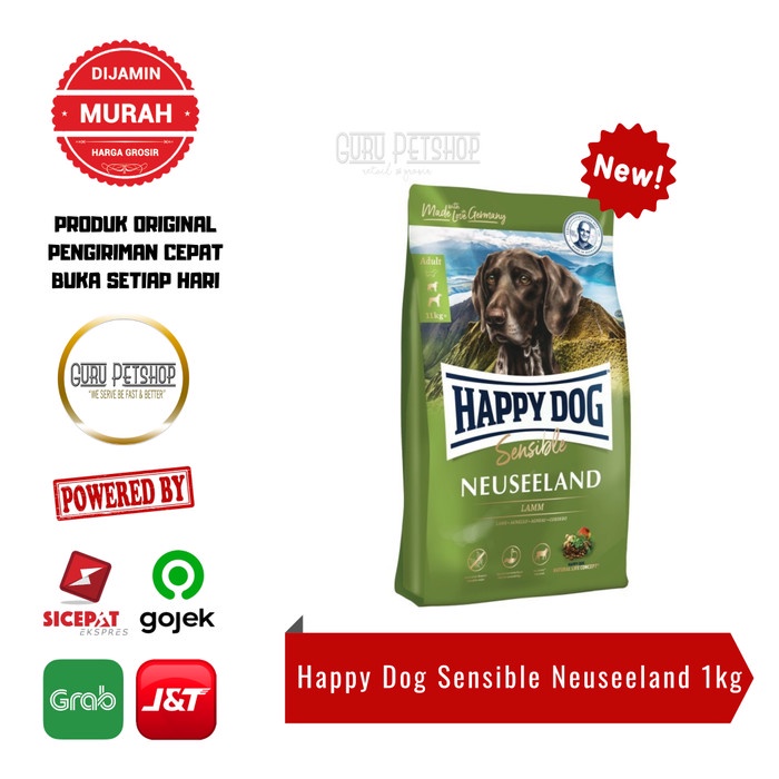 Happy Dog Supreme Sensible Neuseeland 1kg Freshpack Makanan Anjing