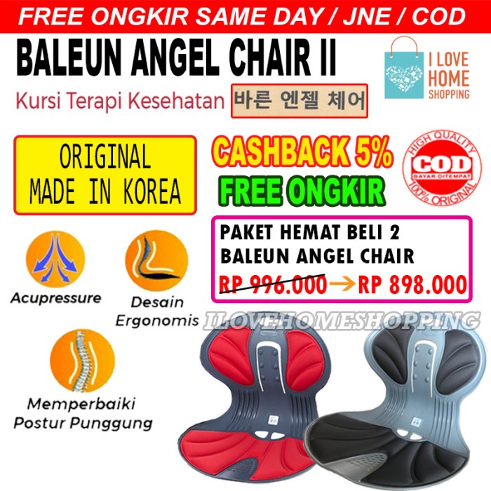 Terlaris Angel Chair Penopang Postur Pinggang - Paket Hemat Original