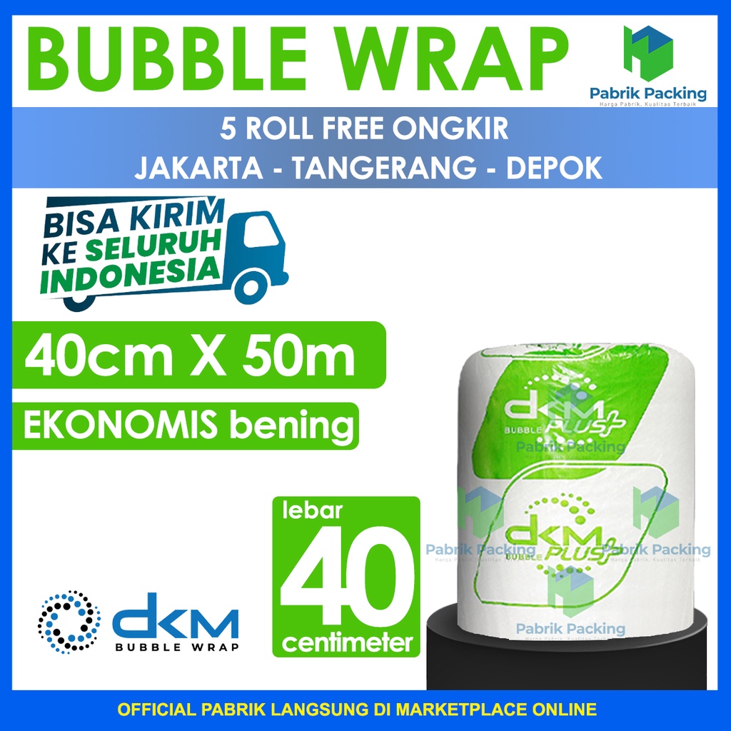 

Bubble Wrap Ekonomis Bening 40CM X 50M Tebal Plastik Bubblewrap Roll