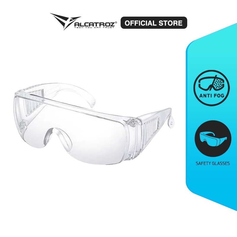 Alcatroz Disposable Transparent Ventilated Safety Eye Protection Glasses [ Tanpa Box ]