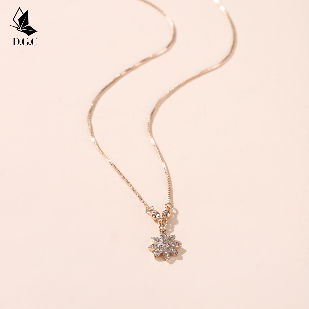 ✅COD✨Kalung Hijab Titanium Fashion Bunga Sakura Liontin Aksesoris Korea Perhiasan Perak Wanita D065