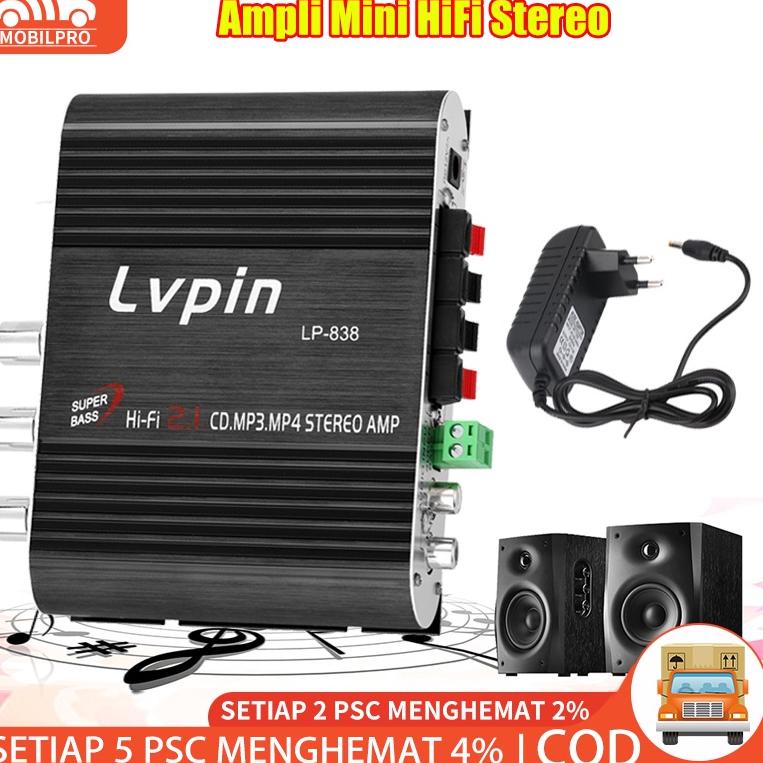 Ready ￣ Lvpin Ampli Mini HiFi Stereo Power Amplifier Treble Bass Booster 12V Audio Amplifier 2.1 channel ✍