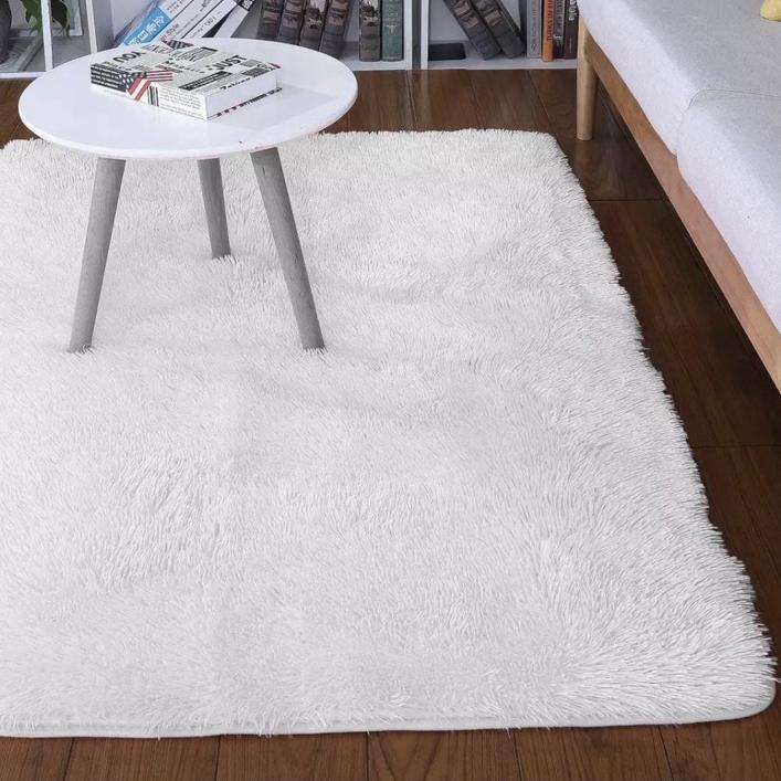 ☚ Krucils Store - Karpet Bulu Rasfur Karpet Lantai Kasur Bulu cm + Busa Tebal ( Putih ) ☜