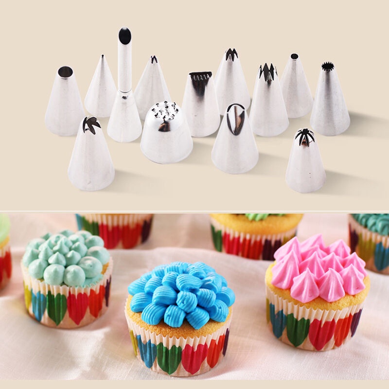 20 Styles Stainless Steel Icing Piping Nozzles Cake Cupcake Tips Baking Tool Cake Decorating