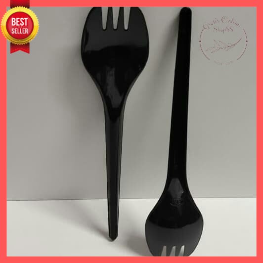 GOS -C405- 1PCS Sendok Garpu 2in 1 - Sendok Garpu Plastik 2 in 1 - 1 pcs Peralatan Makan Half Fork