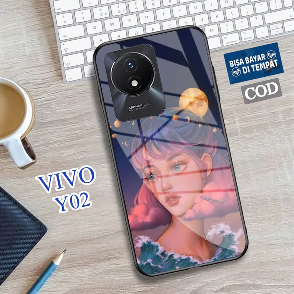 Softcase Glass Kaca VIVO Y02 - Case Handphone VIVO Y02 [T91]