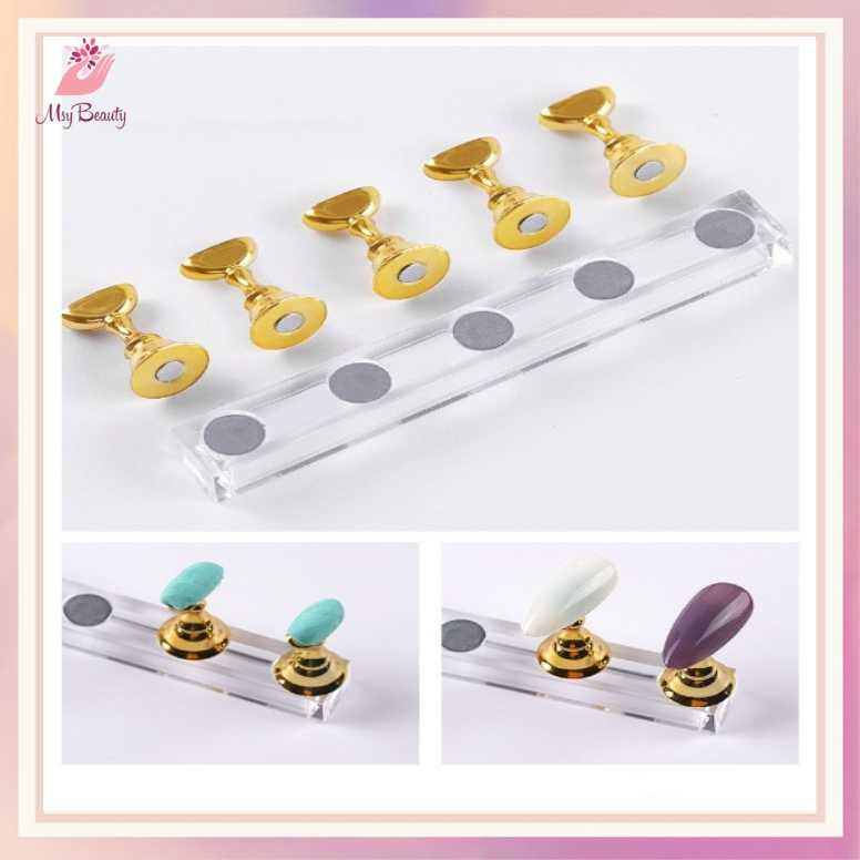 MSY 5Pcs Holder Display Kutek Gel Magnetik untuk Latihan/Nail art Display Stand