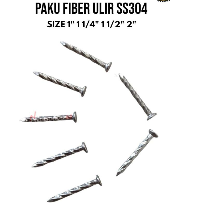 ➴ Paku fiber kapal ss304 1, 1¼, 1½, 2 / paku ulir stainless ss 304 paku ulir paku kayu paku tembok p