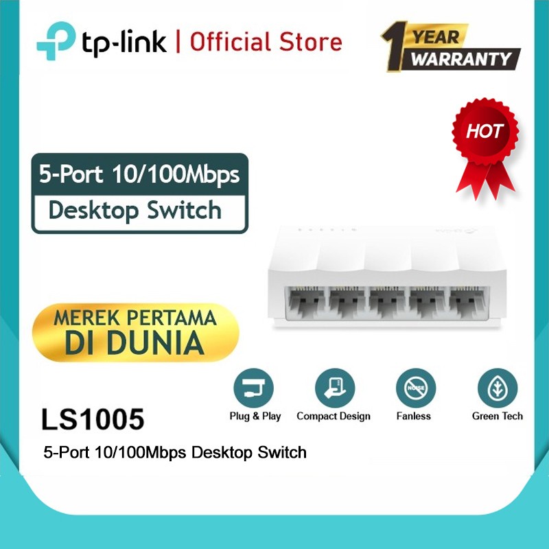 TP-LINK LS1005 5-Port 10/100Mbps Desktop Switch - Original 100%