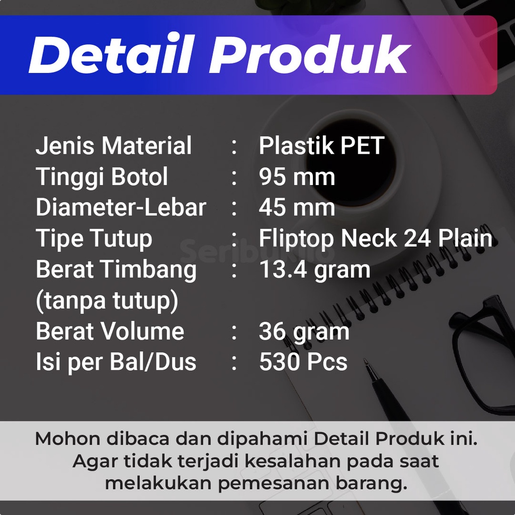 Botol Fliptop SBR 100ml/Botol PET 100ml Fliptop SBR Clear/Putih/Hitam - Clear