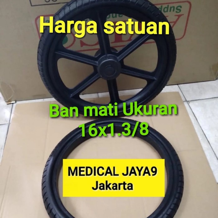 Terlaris Ban Mati Kursi Roda Ukuran 16X1.3/8 Sparepart Roda Belakang 16 X 1 3/8