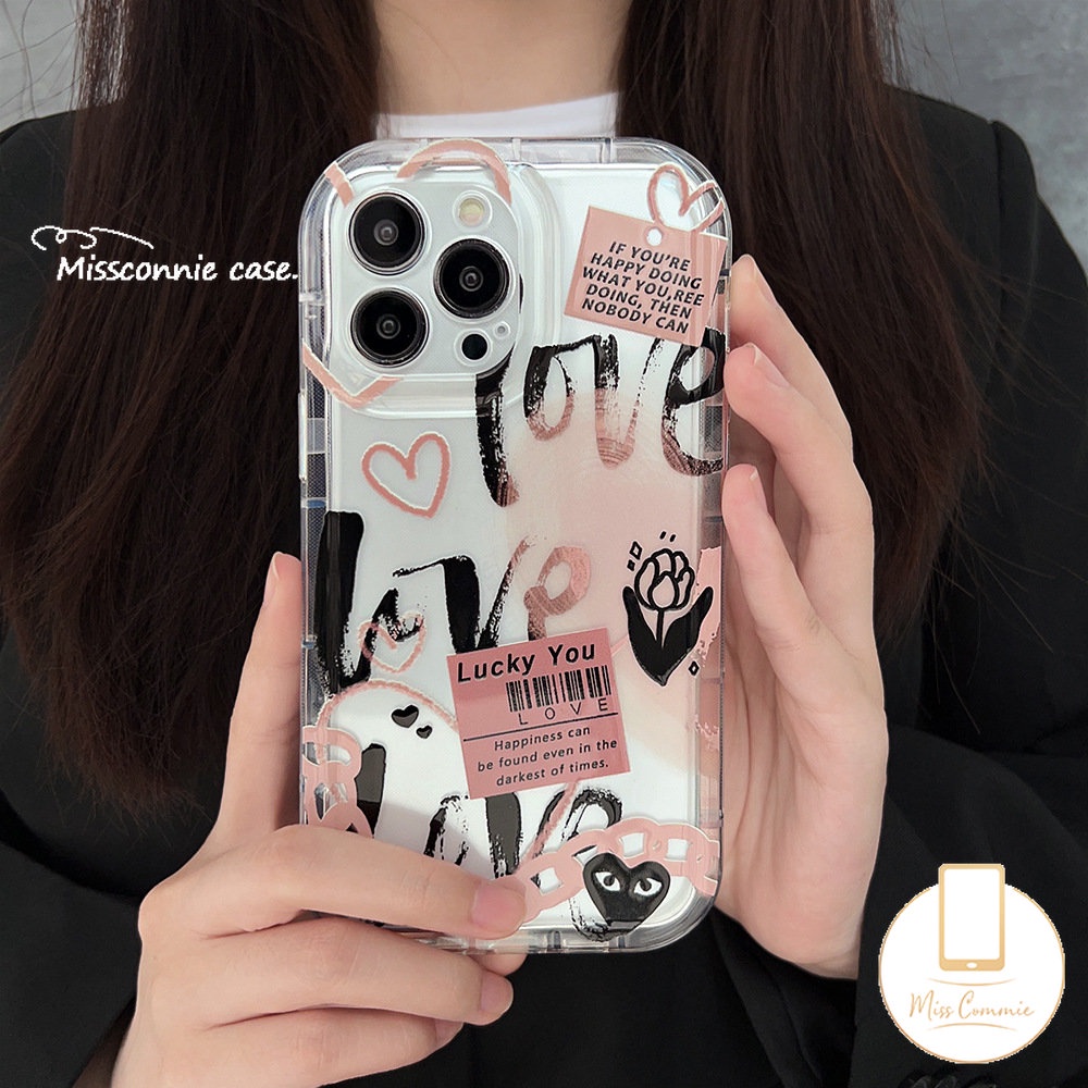 Fashion Comme Des Garcons Flower Label Case Redmi A1 12C 10C 9 9T 10 9A 10A 9C NFC Redmi Note 11 11s 10 10s 9 Note8 10 POCO F4 Kartun Graffiti Cinta Hati Shockproof Airbag Case