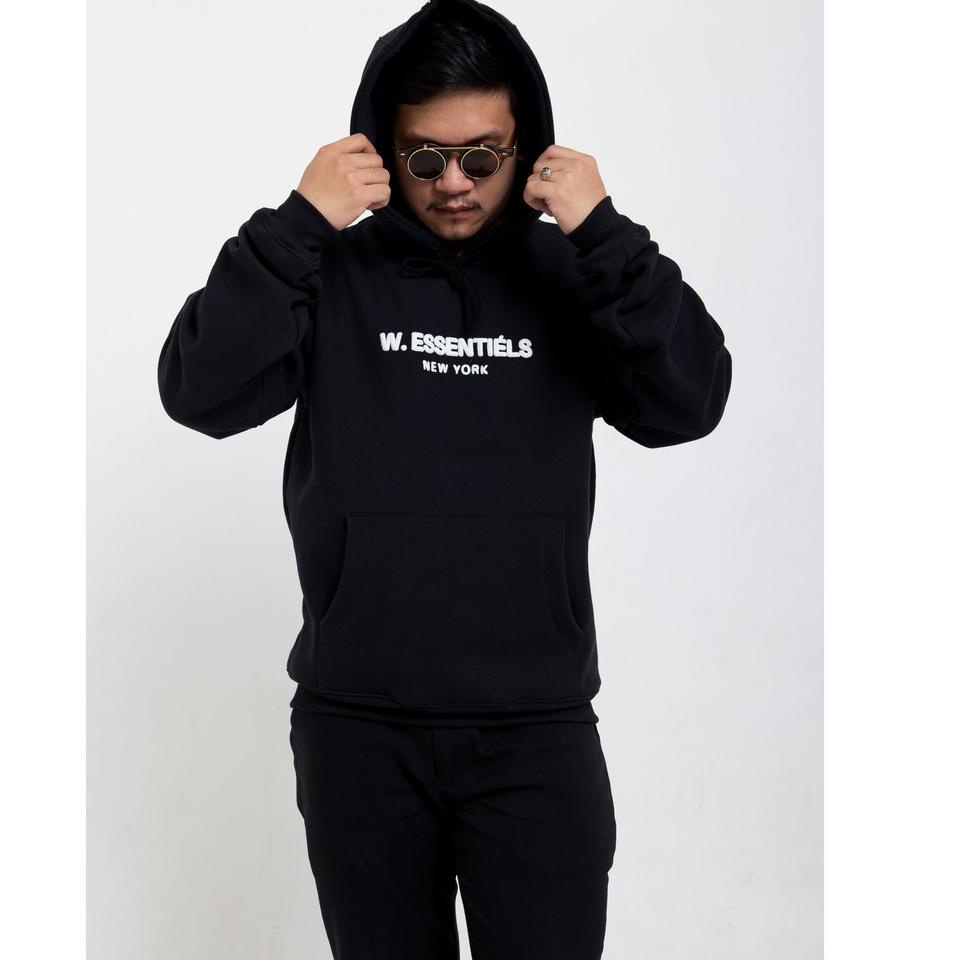 Stok Terbaru W.Essentiels Jaket Ecume Oversize Hoodie Noir Black Essentiels