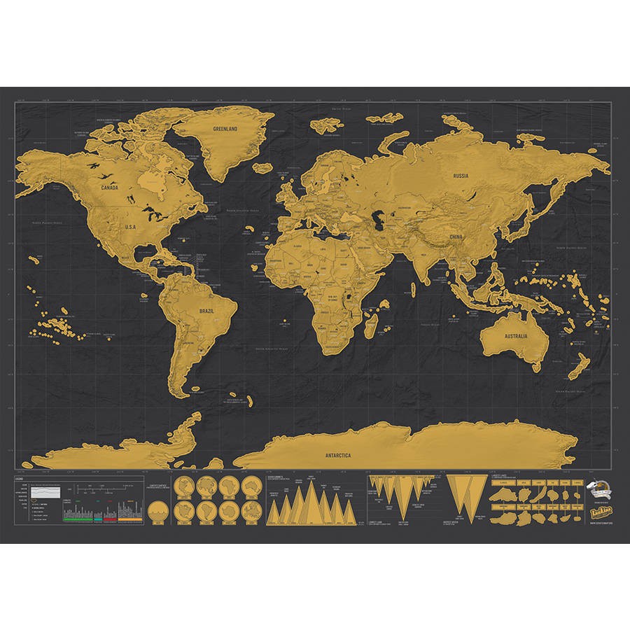 Scratch Map Deluxe Travel Edition - Peta Gulung Scratch