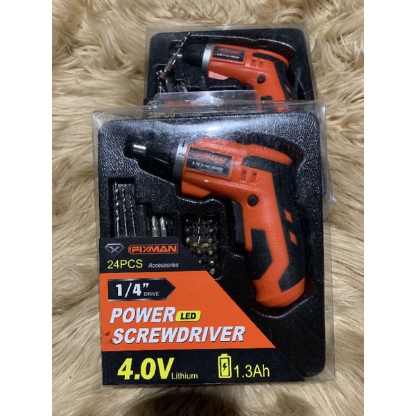 FIXMAN Pro Cordless Screwdriver Drill Set Obeng set listrik lengkap