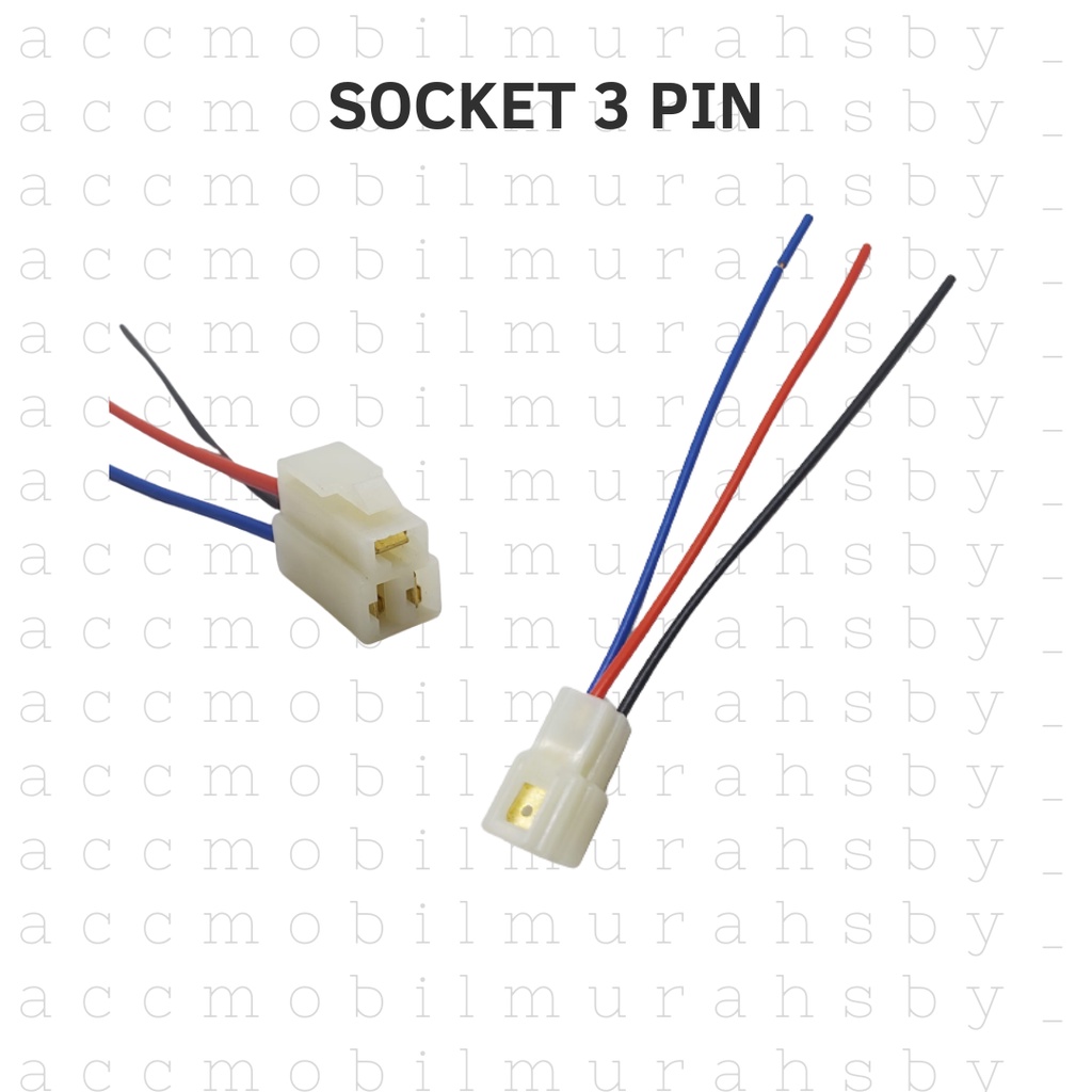 SOKET KONEKTOR KABEL 3 PIN / SOCKET SAMBUNG MOBIL MOTOR KABEL BINTIK - 3PIN CEWEK