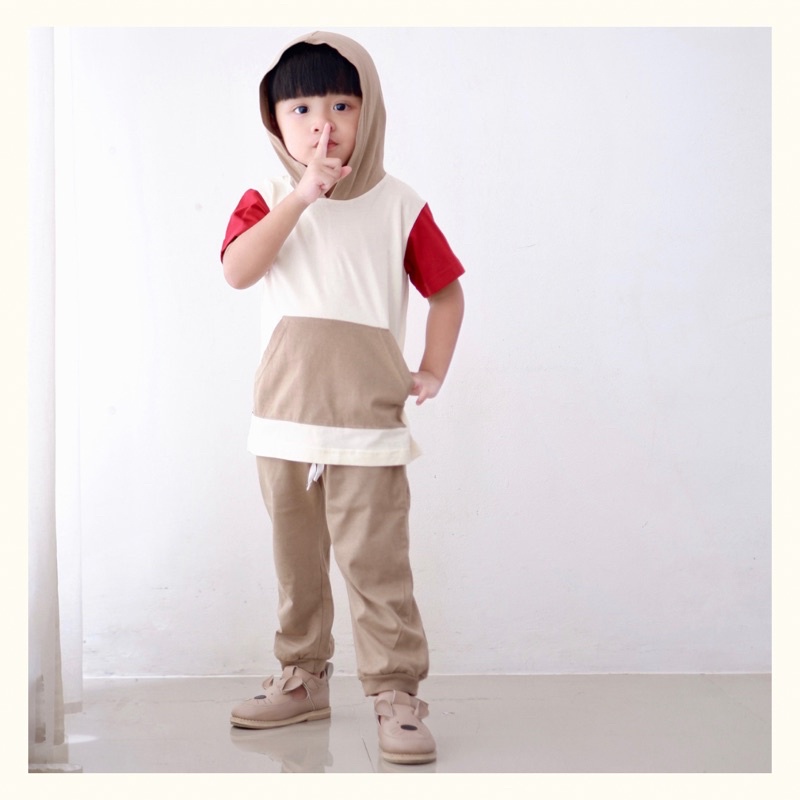 Setelan Anak Hoodie Hover Pineapple Original 2-10 Tahun Kaos Unisex Super Premium