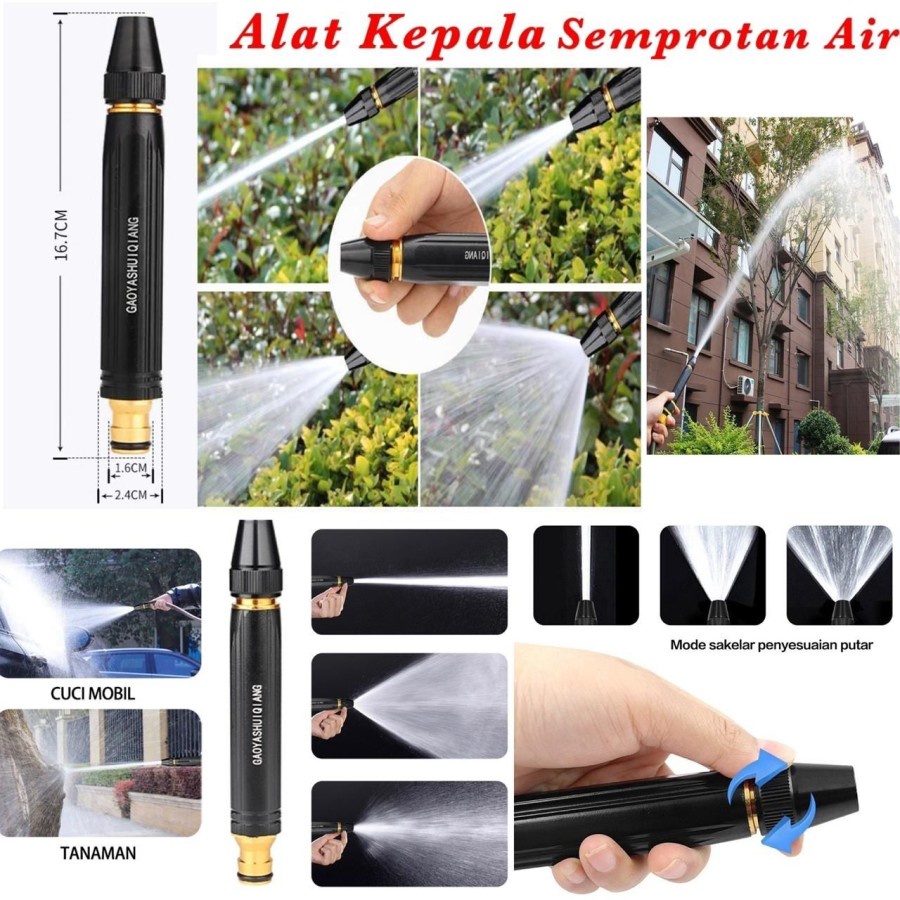 JH KEPALA SEMPROTAN AIR 3 MODE CUCI MOTOR MOBIL SPRAY STEAM HOSE NOZZLE