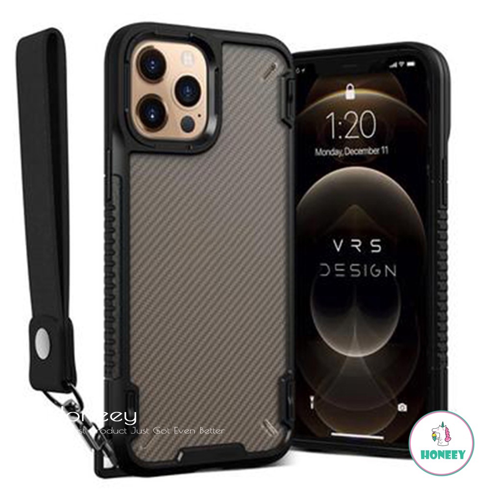 Armor Shockproof Bumper Lanyard Phone Case compatible for IPhone 13 12 11 Pro Max 7 Plus Carbon Fibre Texture Anti-Shock Soft TPU Case