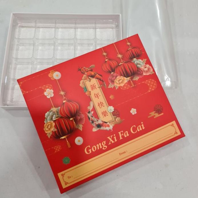 

™ Box Nastar Sekat Imlek 20/30 Hole (Per 10pc). Packaging Nastar Sekat ✻