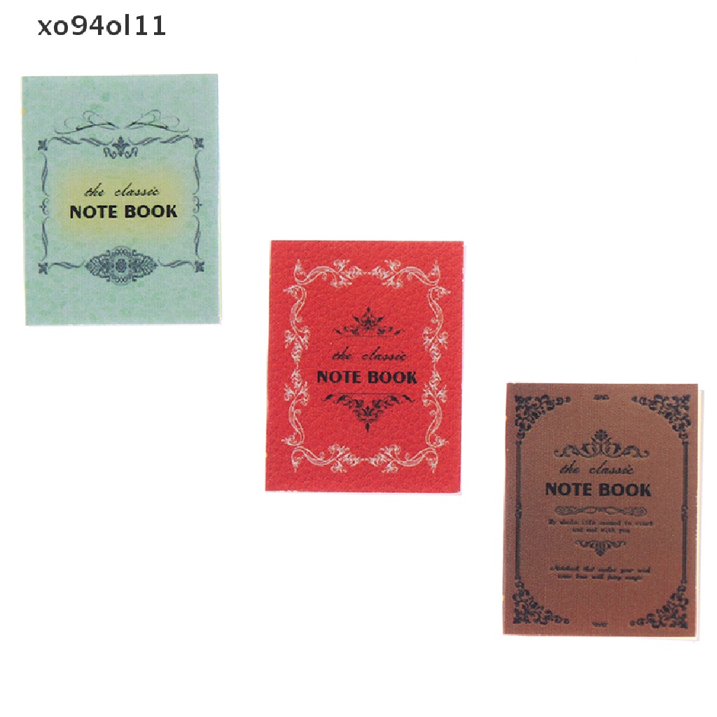 Xo 4Pcs/set 1: 12rumah Boneka Miniatur Buku Kertas Notebook Model Dekorasi Rumah Boneka OL