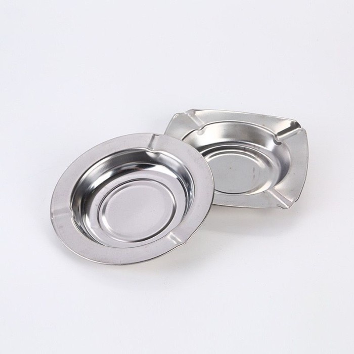 Asbak Rokok Stainless Steel Asbak Seng Tempat Ashtray 12cm