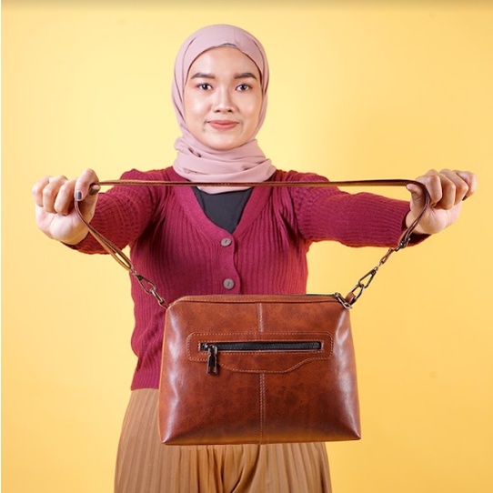 Tas Slempang Kulit SlingBag Wanita Tas Slempang Wanita Kulit Sintetis PU Cewek OL15