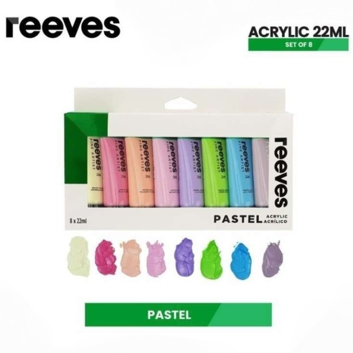 

Reeves Acrylic Paint Set 8 X 22 Ml Pastel