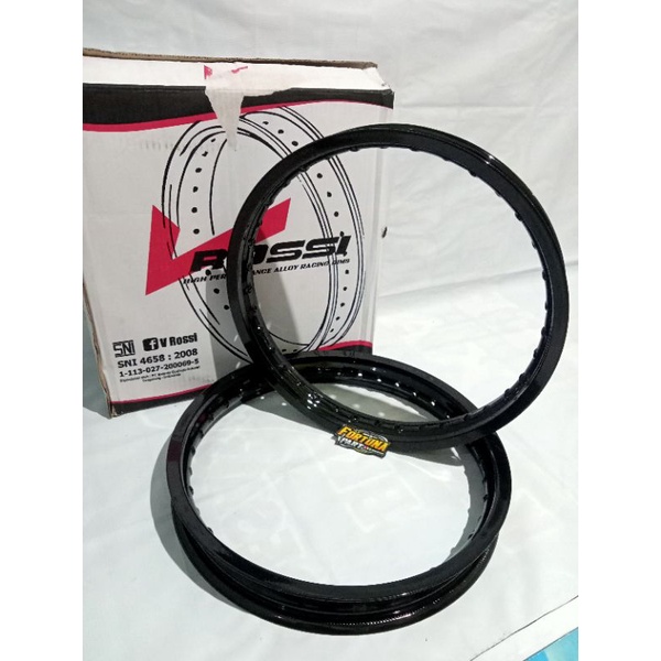 Velg Rossi Hitam Gilap Hitam glossy Ukuran 140-160-185 ring 17