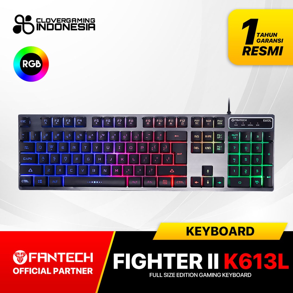 Fantech K613L Gaming Keyboard Fullsize Rainbow K 613L K613