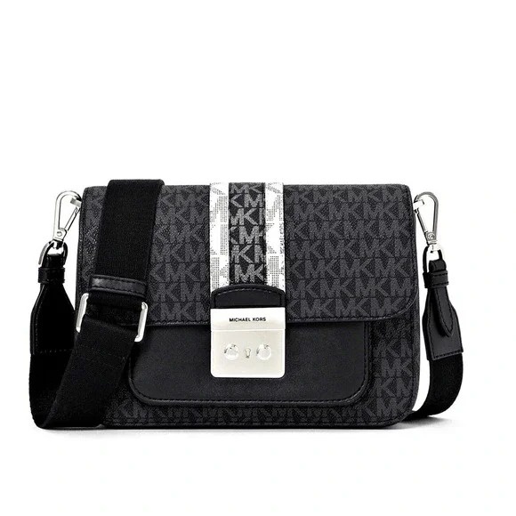 tas BRANDED ORI MK Shoulder Bag Sloan Editor Flap Messenger-Black