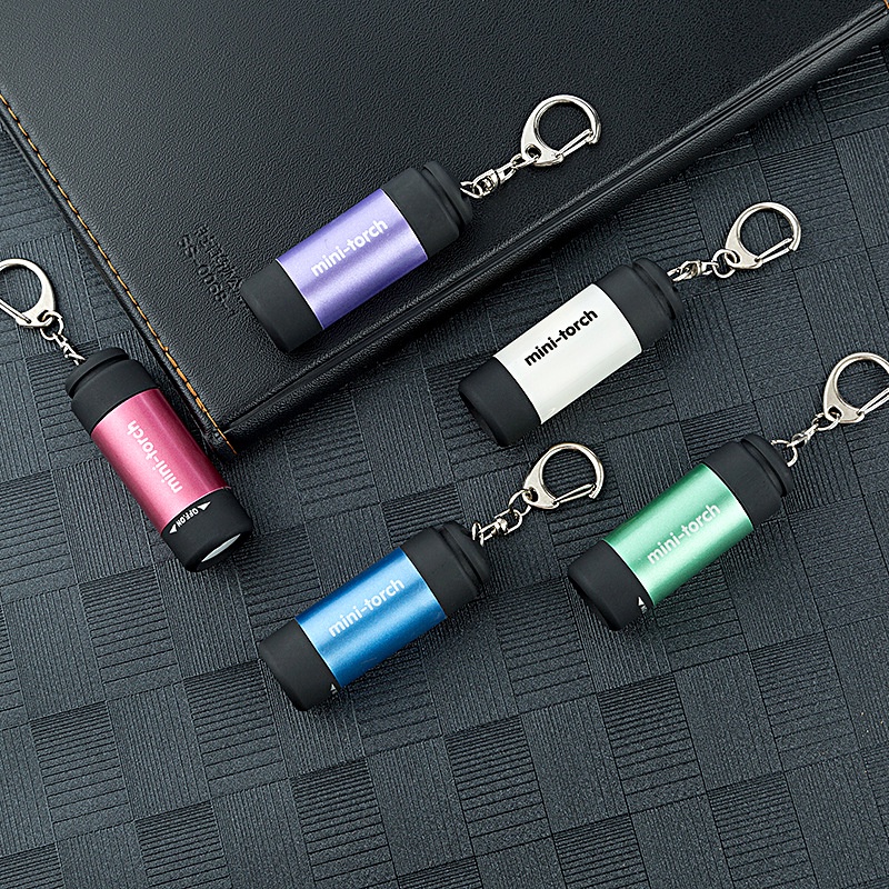 Travel Portable USB Chargeable Senter Mini Untuk Camping Emergency Handheld Mini LED Flashlight Praktis Mini Torch Dengan Gantungan Kunci Obor Saku Ringan