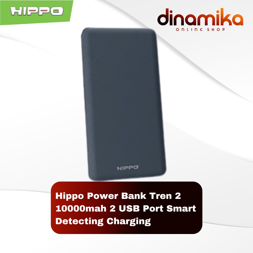 Hippo Power Bank Tren 2 10000mah 2 USB Port Smart Detecting Charging - POWER BANK, NAVY