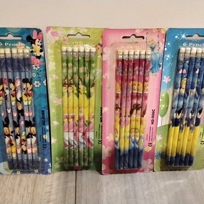 

best produk] Pinsil kayu dg.stip motif set 6