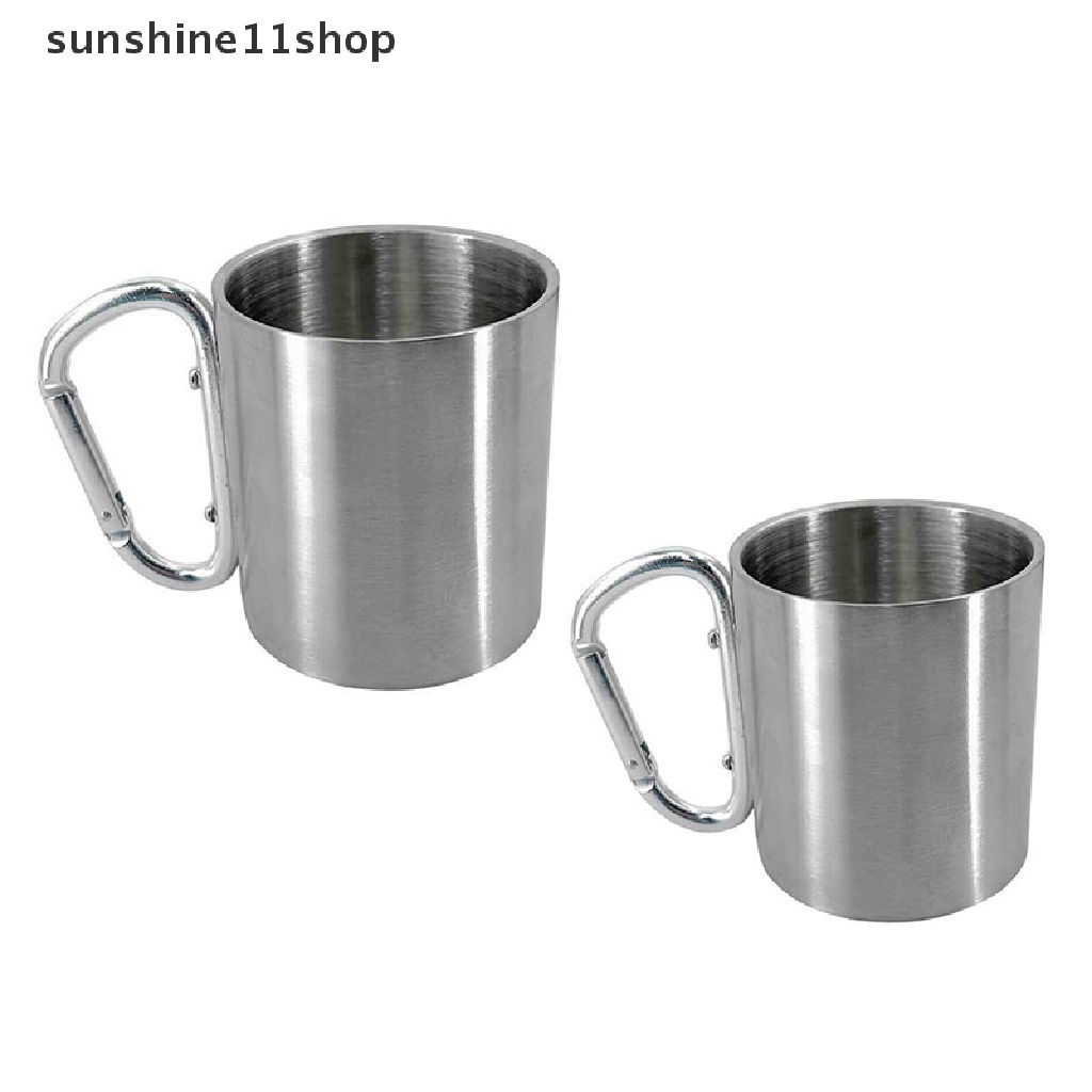 Sho 200/300ml Camping Travel Stainless Steel Air Teh Kopi Cangkir Piknik Water Mug N