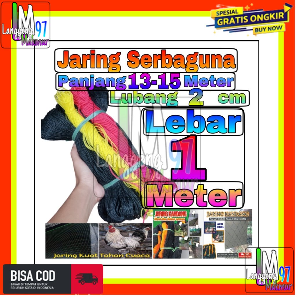Jaring Ayam Lubang 2 cm Lebar 1 Meter / Jaring Pagar Ayam / Jaring Kandang Ayam / Jaring Pagar Kebun