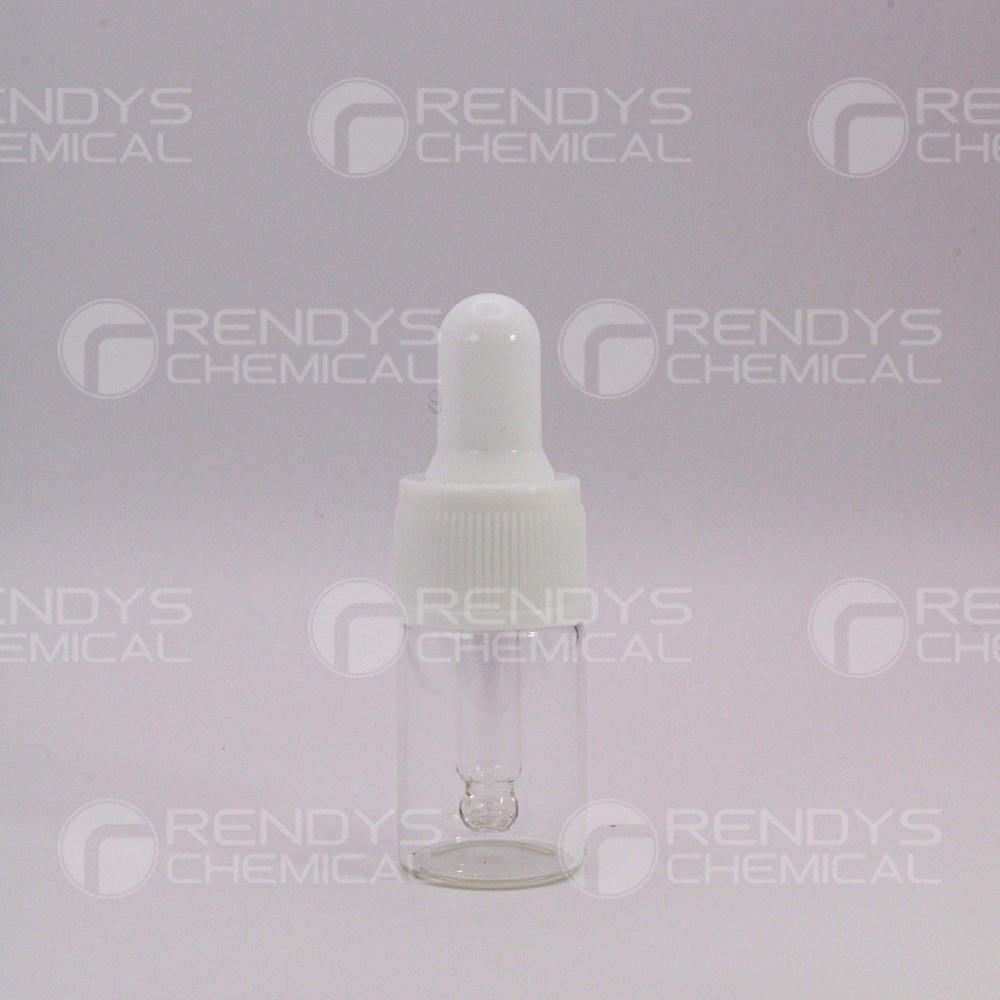 Botol Pipet Kaca Bening Tutup Putih 5mL / Glass Bottle Pipette 5 mL