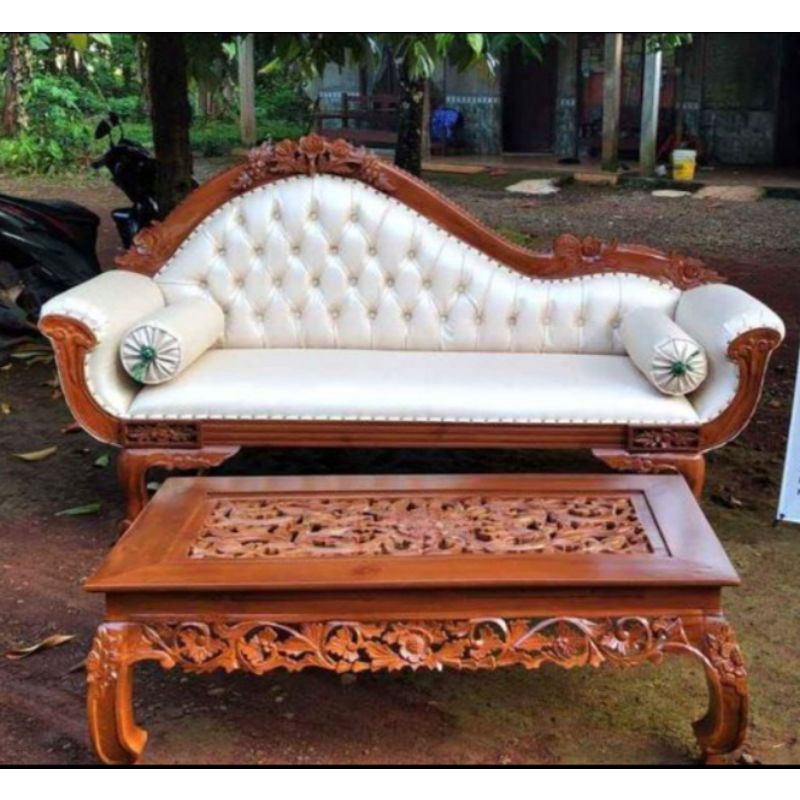 Kursi Sofa Jok Anggur Ukir Jati Jepara