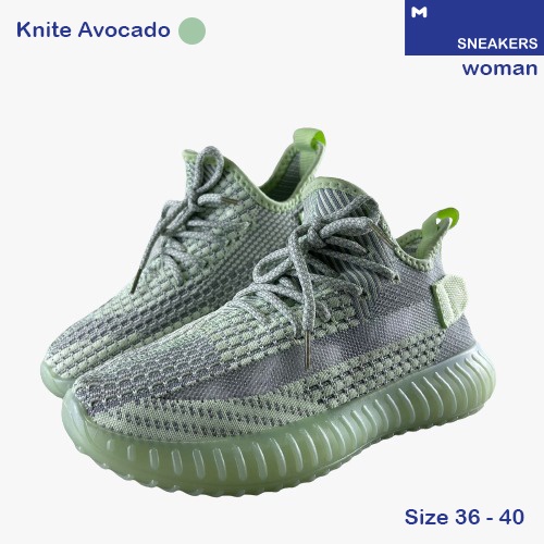 Sneakers KNITE AVOCADO Sepatu Wanita tinggi Terbaru Harga Murah Import Diskon Hijau Grey Abu-abu murah