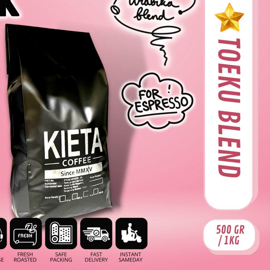 

♜ 1kg Biji Kopi TOEKU Blend 100% Arabika untuk Kopi Susu ✬
