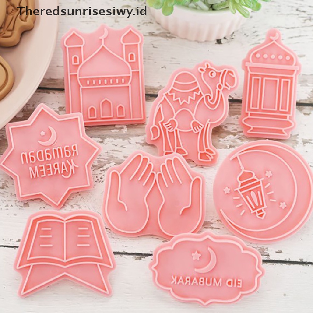 # Baju Lebaran # 8/10pcs Cetakan Biskuit Eid Mubarak Dekorasi Ramadhan Kareem Cookie Cutter Set~