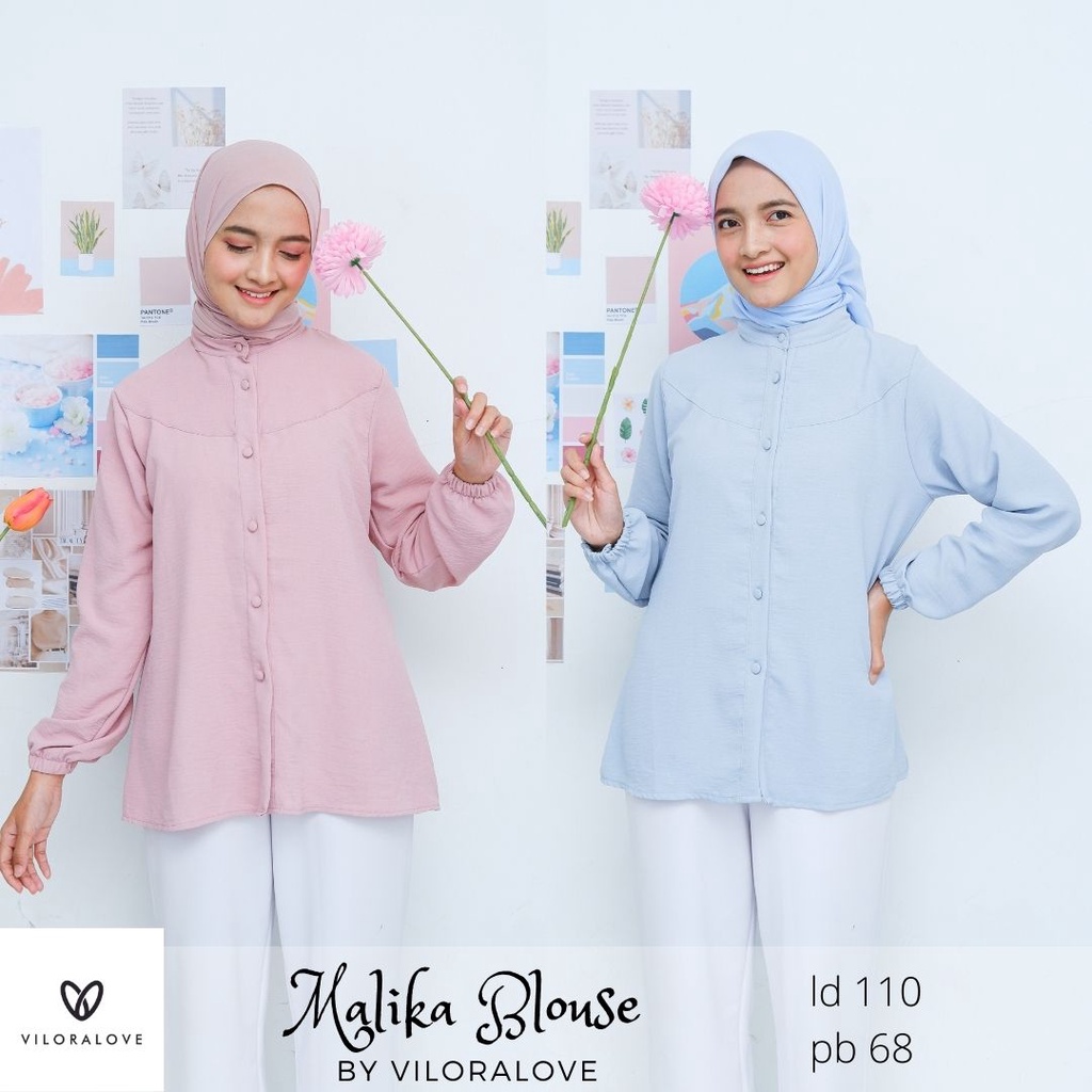 Kemeja blouse wanita malika by viloralove