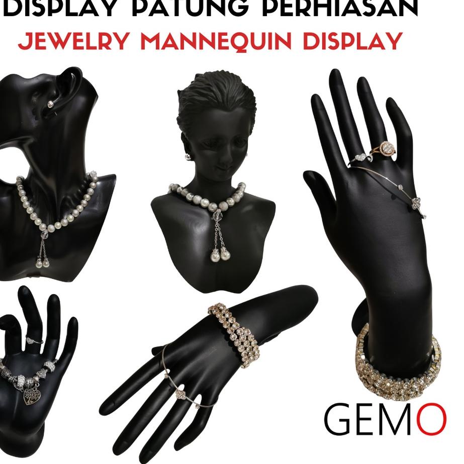 ❃ Display Patung Perhiasan Manekin untuk Cincin Gelang Kalung Anting cocok untuk Alat Peraga Toko Em
