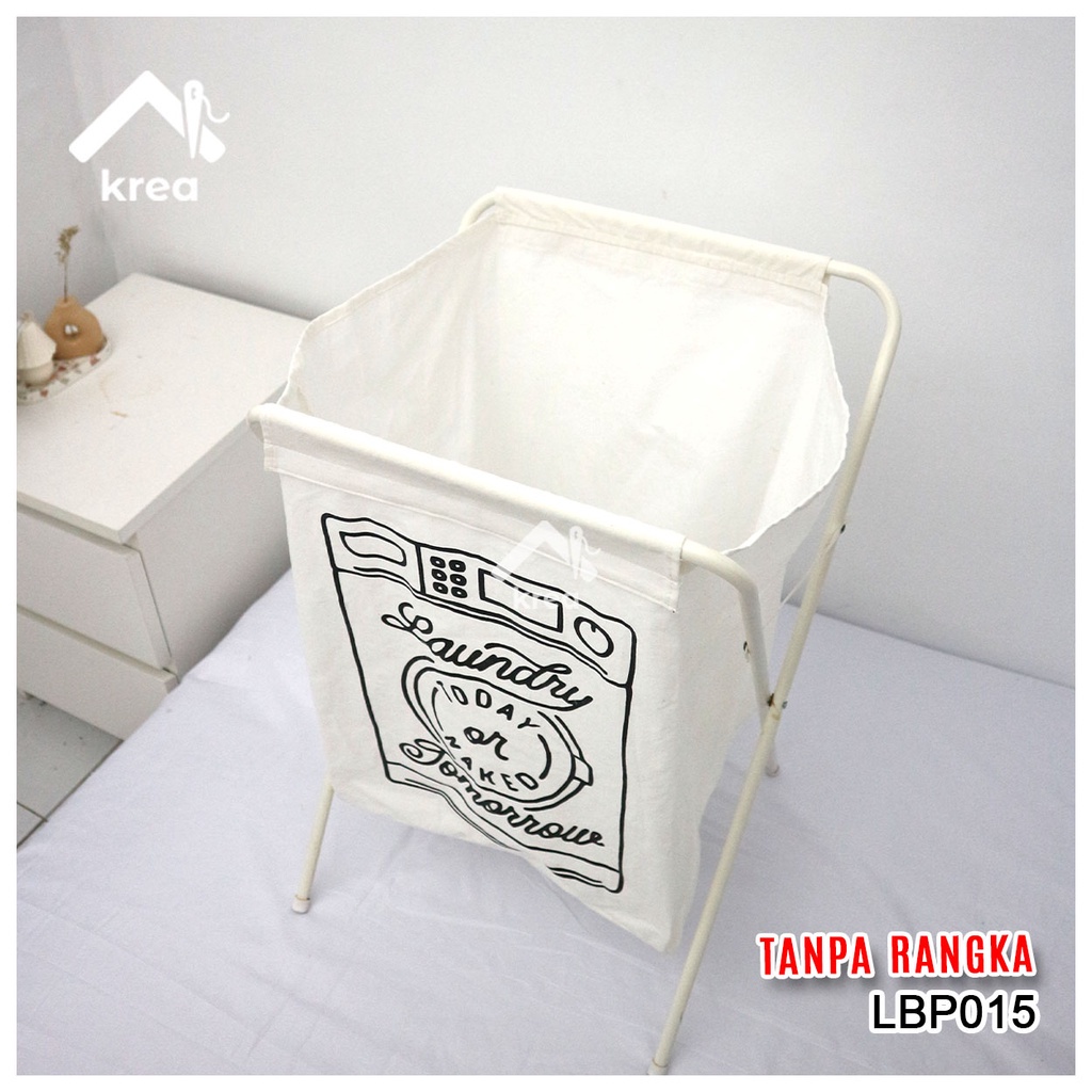 COVER LAUNDRY BAG DESIGN MINIMALIS BAHAN BLACU ( TANPA RANGKA BESI )